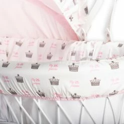 Clair De Lune Rachel Riley My Little Princess White Wicker Moses Basket