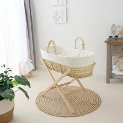 Clair De Lune Scandi Palm Moses Basket