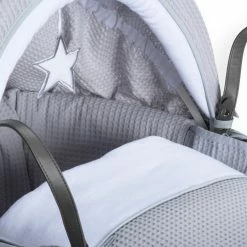 Clair De Lune Silver Lining Moses Basket Bedding Set Moses Basket Dressings