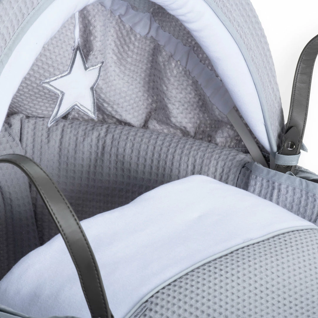 Clair De Lune Silver Lining Moses Basket Bedding Set Moses Basket Dressings