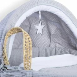 Clair De Lune Moses Baskets & Stands Silver Lining Palm Moses Basket