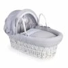Clair De Lune Moses Baskets & Stands Silver Lining White Wicker Moses Basket