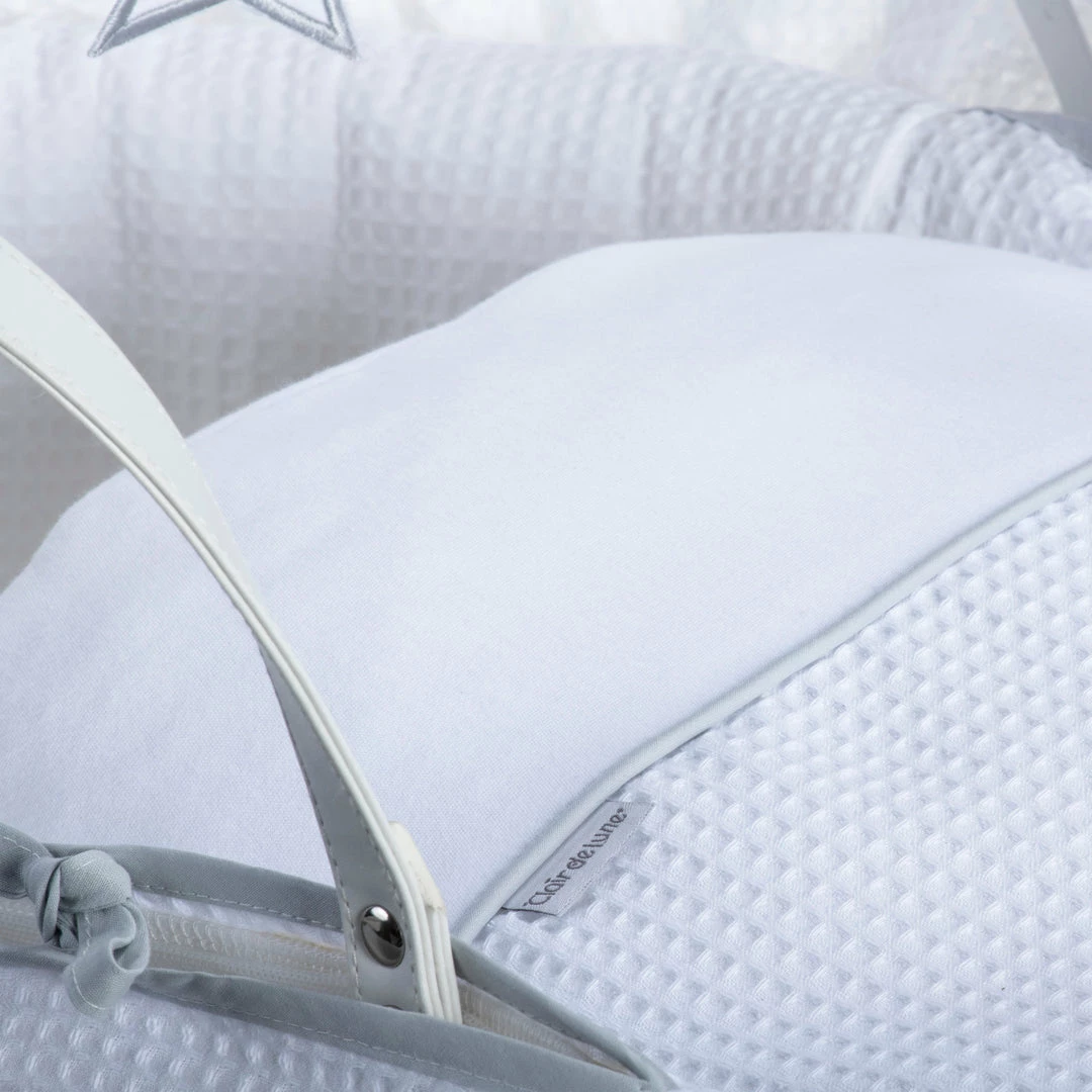 Clair De Lune Silver Lining Moses Basket Bedding Set Moses Basket Dressings