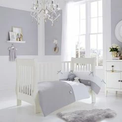 Clair De Lune Silver Lining Cot/Cot Bed Quilt & Bumper Bedding Set
