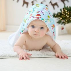 Clair De Lune Winter Snowman Baby Hooded Bath Towel