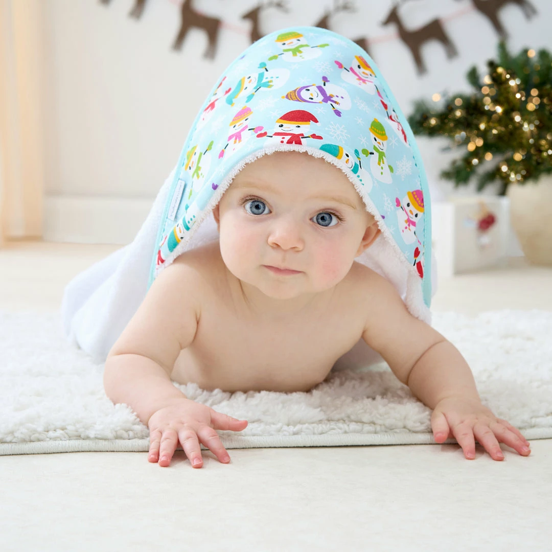 Clair De Lune Winter Snowman Baby Hooded Bath Towel