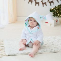 Komfies By Clair De Lune Winter Snowman Towelling Bathrobe Bathing & Feeding