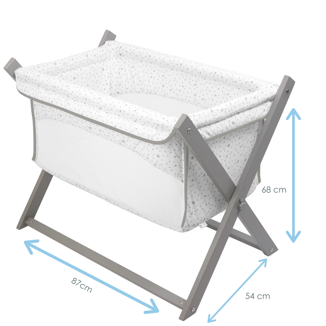 Clair De Lune Stars & Stripes Folding Crib Starter Set Bundle