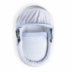 Clair De Lune Stars & Stripes Grey Wicker Moses Basket