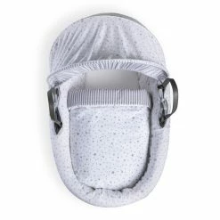 Clair De Lune Stars & Stripes Grey Wicker Moses Basket