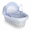 Clair De Lune Stars & Stripes White Wicker Moses Basket Moses Baskets & Stands