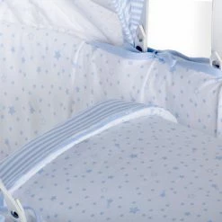 Clair De Lune Stars & Stripes White Wicker Moses Basket Moses Baskets & Stands