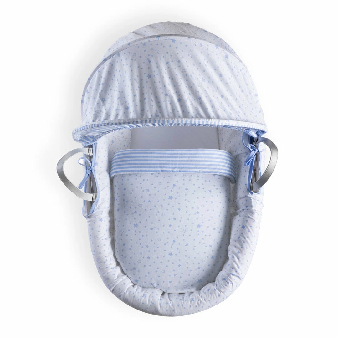 Clair De Lune Stars & Stripes White Wicker Moses Basket Moses Baskets & Stands