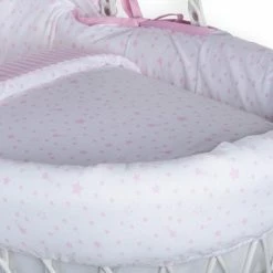 Clair De Lune Stars & Stripes White Wicker Moses Basket Moses Baskets & Stands