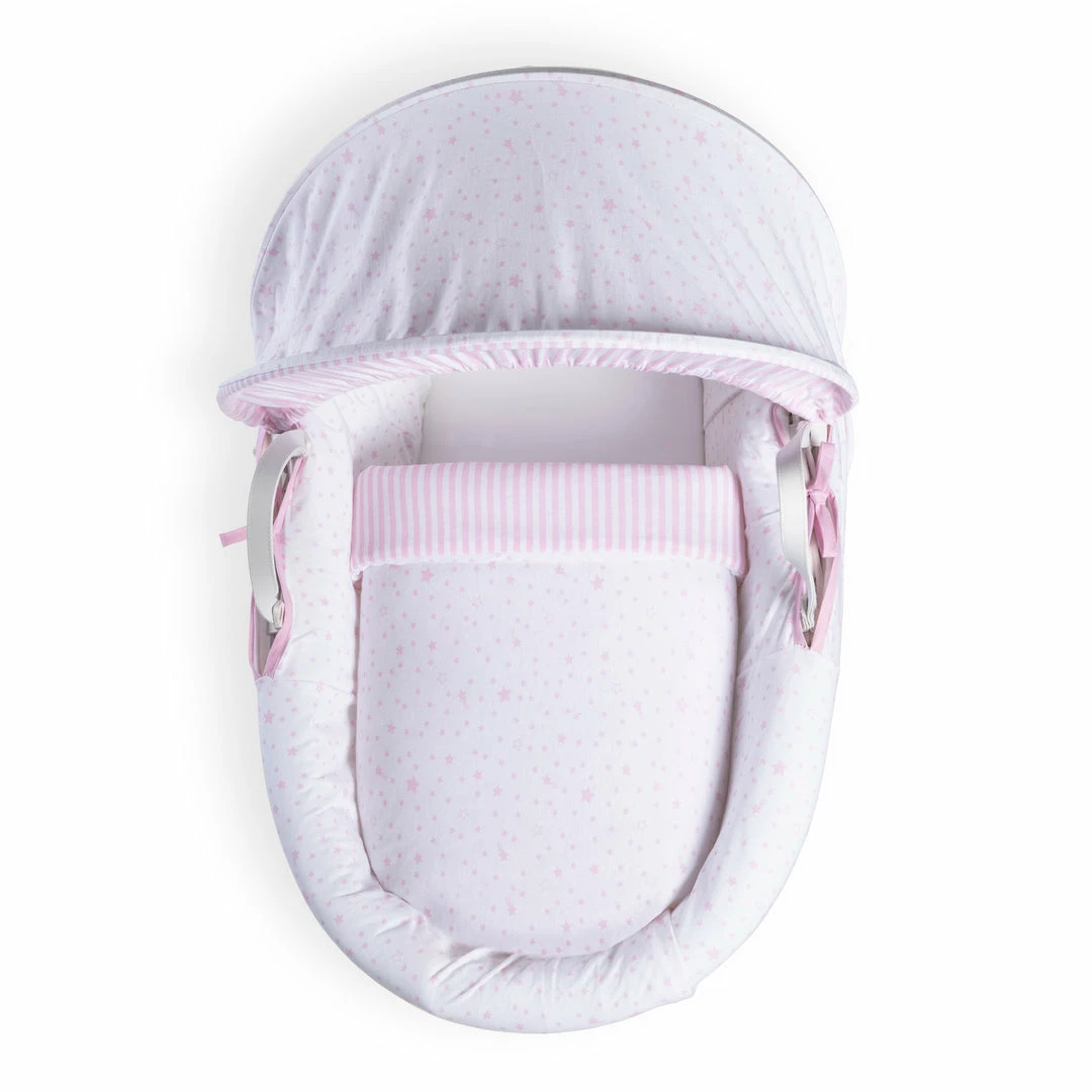 Clair De Lune Stars & Stripes White Wicker Moses Basket Moses Baskets & Stands