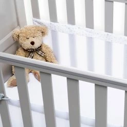 Clair De Lune Bedding Stars & Stripes 2 Pack Cot Bed Breathable Bumpers