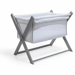 Clair De Lune Stars & Stripes Folding Breathable Crib Award Winning Bedside Cribs