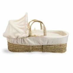 Clair De Lune Waffle Palm Moses Basket