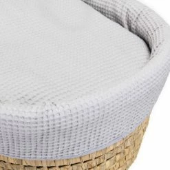 Clair De Lune Waffle Palm Moses Basket