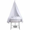 Clair De Lune Waffle White Wicker Moses Basket Starter Set & Deluxe Drape Wicker Moses Baskets