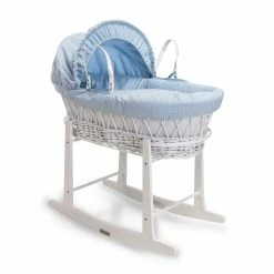 Clair De Lune Moses Baskets & Stands Waffle White Wicker Moses Basket