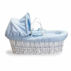 Clair De Lune Moses Baskets & Stands Waffle White Wicker Moses Basket