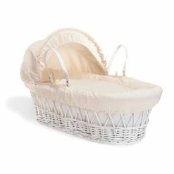 Clair De Lune Moses Baskets & Stands Waffle White Wicker Moses Basket