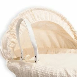 Clair De Lune Moses Baskets & Stands Waffle White Wicker Moses Basket