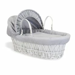 Clair De Lune Moses Baskets & Stands Waffle White Wicker Moses Basket