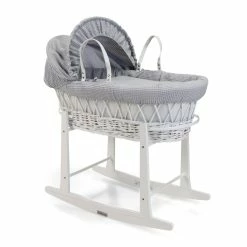 Clair De Lune Moses Baskets & Stands Waffle White Wicker Moses Basket