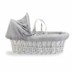 Clair De Lune Moses Baskets & Stands Waffle White Wicker Moses Basket