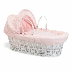 Clair De Lune Moses Baskets & Stands Waffle White Wicker Moses Basket
