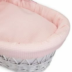 Clair De Lune Moses Baskets & Stands Waffle White Wicker Moses Basket