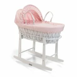 Clair De Lune Moses Baskets & Stands Waffle White Wicker Moses Basket