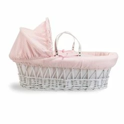 Clair De Lune Moses Baskets & Stands Waffle White Wicker Moses Basket