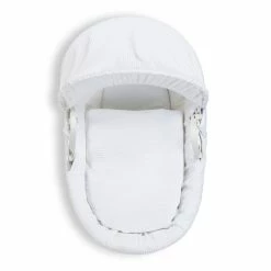 Clair De Lune Moses Baskets & Stands Waffle White Wicker Moses Basket