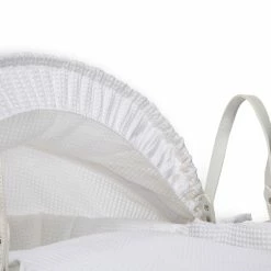 Clair De Lune Moses Baskets & Stands Waffle White Wicker Moses Basket