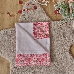 Clair De Lune Cosy Blankets Winter Snowflake Fleece Lined Baby Blanket