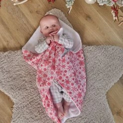 Clair De Lune Cosy Blankets Winter Snowflake Fleece Lined Baby Blanket