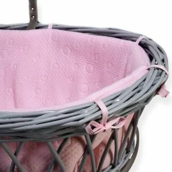 Clair De Lune Baby Love Grey Wicker Moses Basket Moses Baskets & Stands