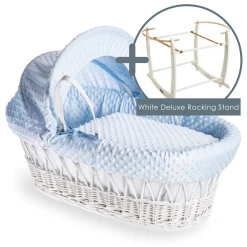 Clair De Lune Dimple White Wicker Moses Basket