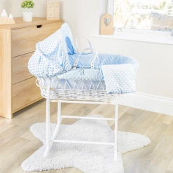 Clair De Lune Dimple White Wicker Moses Basket