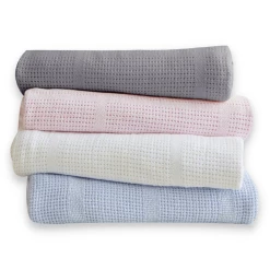 Clair De Lune Soft Cotton Cellular Cot Blanket