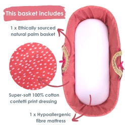 Clair De Lune Moses Baskets & Stands Colour Pop Palm Moses Basket