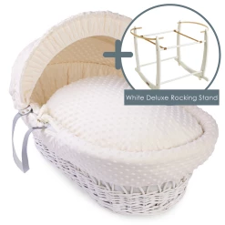Clair De Lune Dimple White Wicker Moses Basket