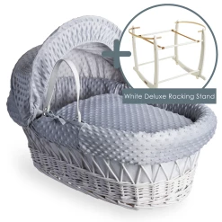 Clair De Lune Dimple White Wicker Moses Basket