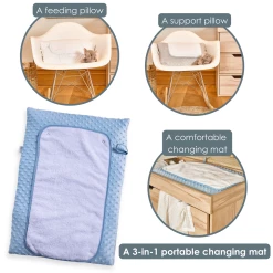 Clair De Lune Bathing & Feeding Dimple Roly Poly Travel & Changing Mat®
