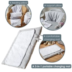 Clair De Lune Bathing & Feeding Silver Lining Roly Poly Travel & Changing Mat®