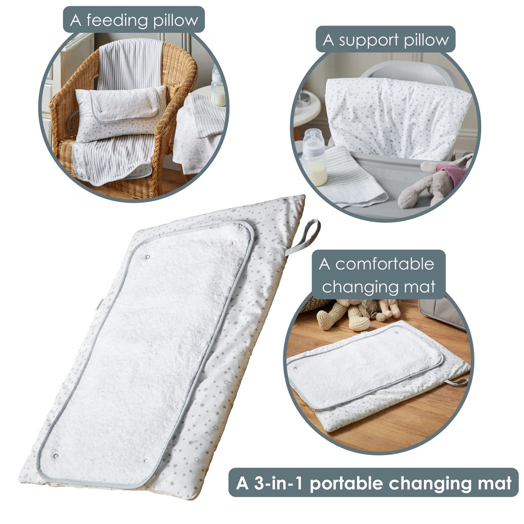 Clair De Lune Stars & Stripes Roly Poly Travel & Changing Mat® Bathing & Feeding