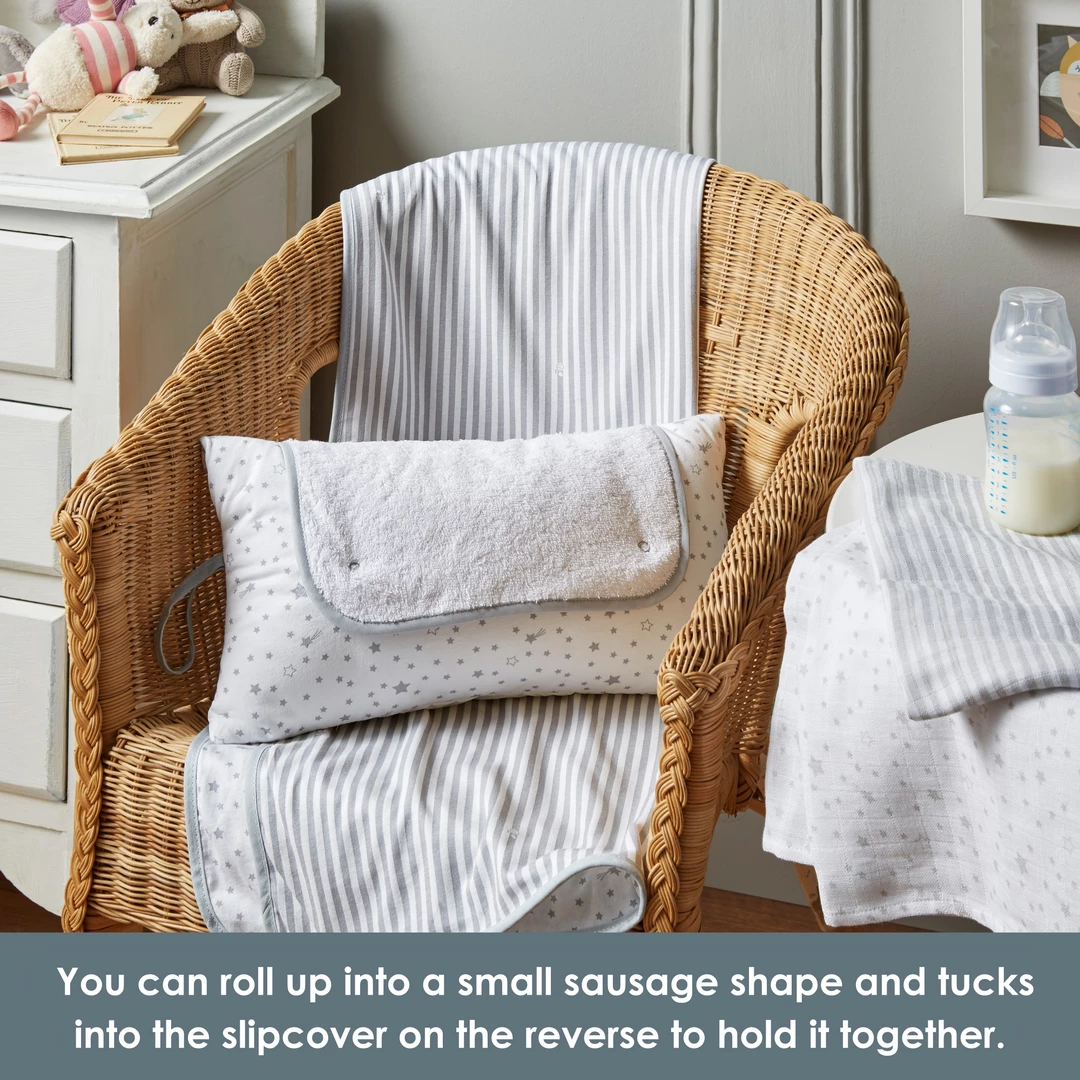 Clair De Lune Stars & Stripes Roly Poly Travel & Changing Mat® Bathing & Feeding